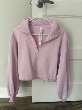 lululemon athletica Light Pink Half-Zip Cropped Pullover